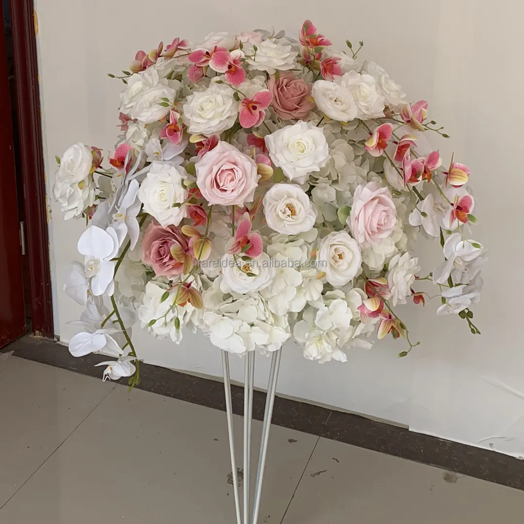 Bunga mawar romantis bola busa bunga Billy berciuman bola busa bunga untuk dekorasi Tengah pernikahan