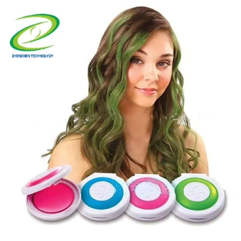 Beauty Hair Care Dyehuez Brand Forma rotonda Set di 4 colori Gesso per capelli facile da usare Gesso temporaneo per capelli