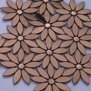Phong cách hiện đại Rose hướng dương Gạch <span class=keywords><strong>Mosaic</strong></span> thép không gỉ khách sạn Trung tâm mua sắm hoa đỏ kim loại Gạch <span class=keywords><strong>Mosaic</strong></span> - Product Image 5