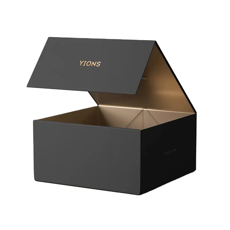 Schwarz Großhandel Custom Logo Premium Luxus Pappe Papier Geschenk Perücke Haar verlängerung Magnet verpackung Box