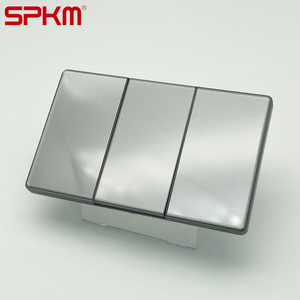Modern işık duvar anahtarları 120 tipi kristal akrilik paneli gri 16A ev elektrikli anahtar priz ile Led - Product Image 3