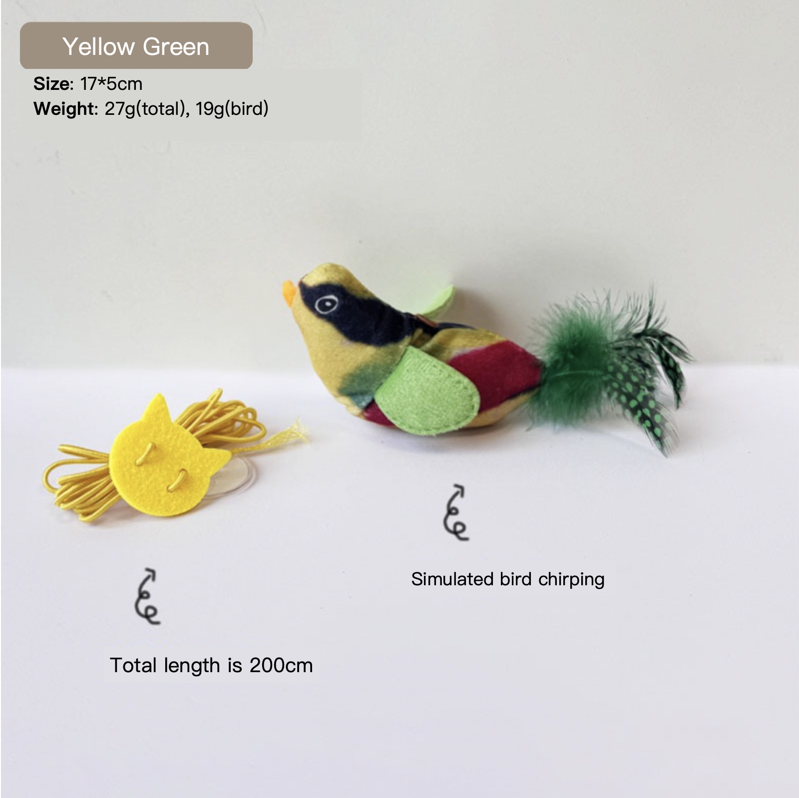 Oiseau grinçant jaune vert