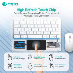 Coteci BT5.0 Ipad键盘RGB背光水晶兼容安卓视窗苹果系统新的usb-c端口触摸板2.4G平板电脑射频 - Product Image 5