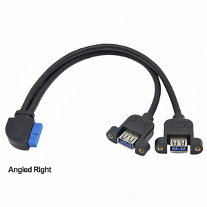 ส่วนหัวของเมนบอร์ด19ขาเป็น2 USB 3.0สายติดตั้งแผงหญิง IDE 19ขางอ90องศาขึ้นลงไปยังสายต่อ3.0 USB - Product Image 6