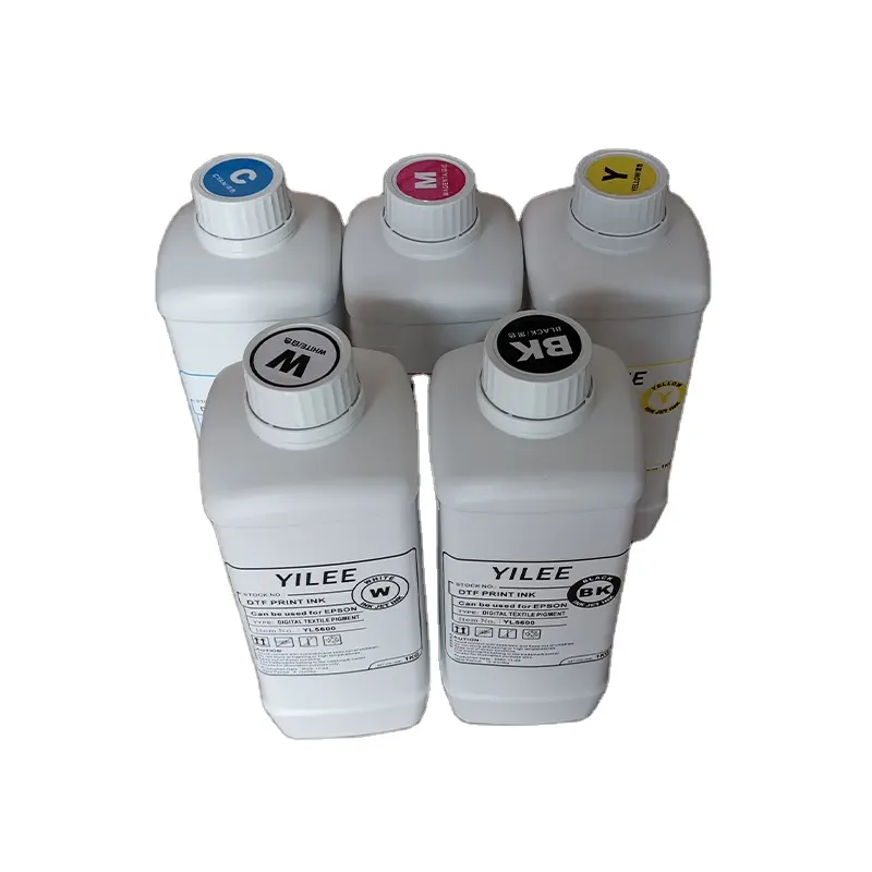 YiLee Direto para Filme Tinta Branca CMYK Pigmento Plastisol Digital Heat Transfer Printing Tinta DTF Para Impressoras Epson