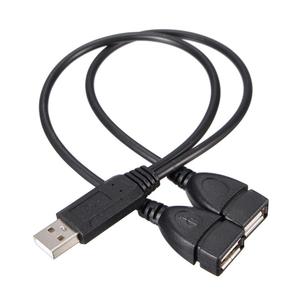 <strong>USB</strong> <strong>2</strong>.0 a <strong>1</strong> Male to <strong>2</strong> Dual <strong>USB</strong> Female Data Hub Power Adapter Y Splitter <strong>USB</strong> Charging Power Cable Cord Extension Cable