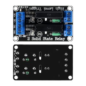 2PCS 5V 2チャンネル2Aソリッドステートリレーモジュール高レベルトリガーミニ耐久デザインヒューズ付きDIYプロジェクト - Product Image 3