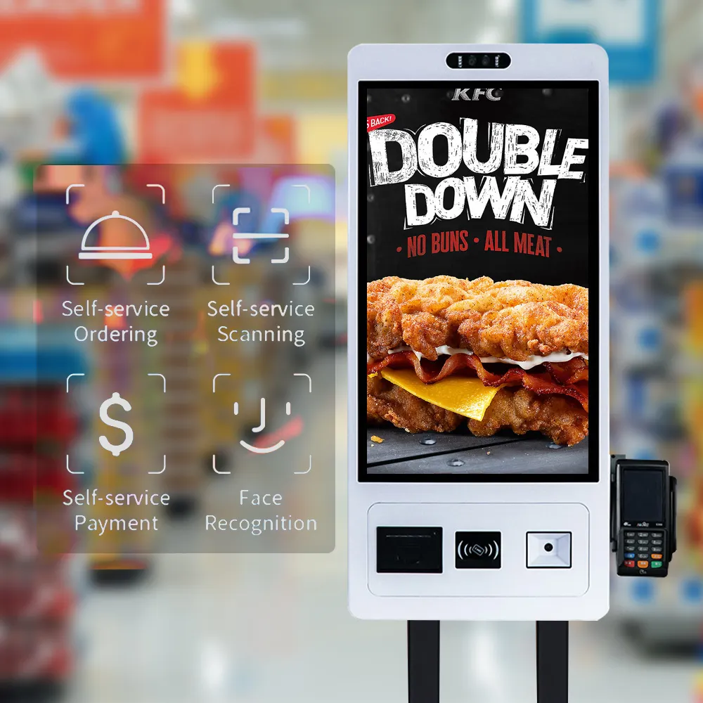Touchwo 15.6 21.5 24 27 32 inch indoor payment machine wifi supported all-in-one self-service ordering payment kiosks