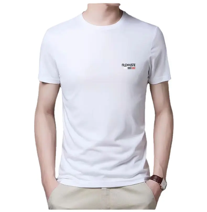 L-4XL t-shirt girocollo ad asciugatura rapida manica corta da uomo estiva di grandi dimensioni stampa a tinta unita Casual Quick Dry Top all'ingrosso