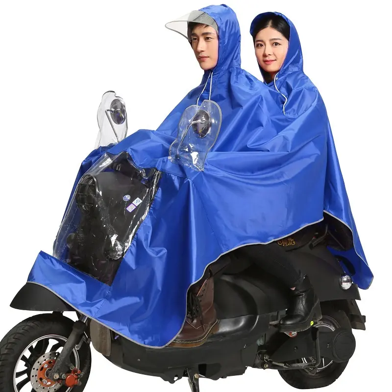 Atacado pvc Adulto ponchos Duas Pessoas Scooter impermeável para lluvia rider jaqueta motocicleta impermeável