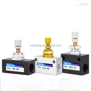 ASC100 Pneumatic 200 <strong>air</strong> Path Flow Adjustable One-way Throttle <strong>Valve</strong> RE Shut-off <strong>Valve</strong> KLA06 08 02 03 10