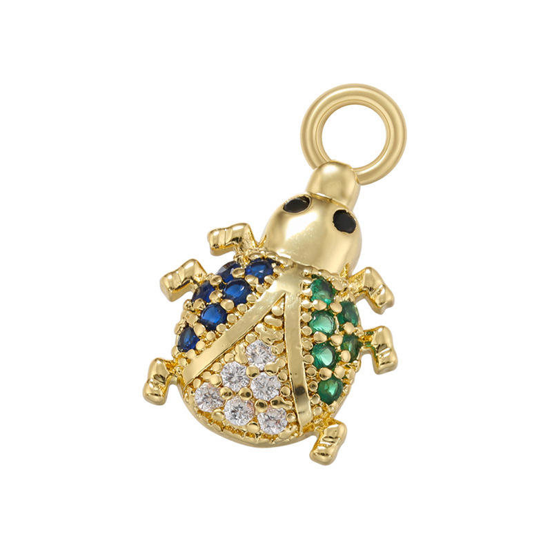 Vd1299 scarabeo di cristallo color oro