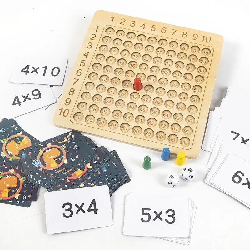 Juego de mesa educativo Montessori de madera para niños, juguete de multiplicación para aprender matemáticas