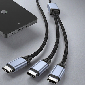5A ชาร์จเร็วแบบหนึ่งต่อสองหัวสายดาต้าแบบทูอินวันชนิด C ปลายคู่สำหรับคอมพิวเตอร์โทรศัพท์มือถือยานพาหนะ100W สายคอมพิวเตอร์ ctoc - Product Image 6