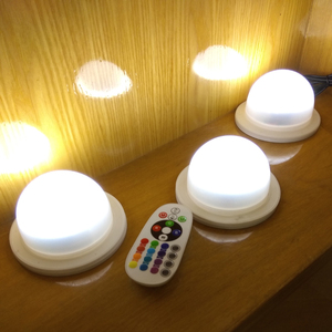 10ชิ้นจัดส่งรวดเร็วฟรีแอลอีดีแบตเตอรี่ไร้สายควบคุมด้วยรีโมตฐานไฟ LED สำหรับเฟอร์นิเจอร์ทำให้สว่าง - Product Image 6