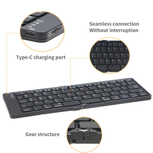 Tastiera portatile senza fili tastiera bluetooth con Mouse Touchpad tastiera piegata per iPad Android - Product Image 3