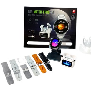 חדש אופנה מתנה d19 שעון 4 סט 7 רצועה סיבוב 7 ב 1 שעון חכם עם אוזניות tws אוזניות לגברים - Product Image 4
