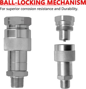 KZE-B 3/8 "NPT 10000 PSI thủy lực nhanh chóng kết nối ngắt kết nối <span class=keywords><strong>Coupler</strong></span> đặt nặng Carbon thép Nam Nữ khớp nối phụ kiện - Product Image 3