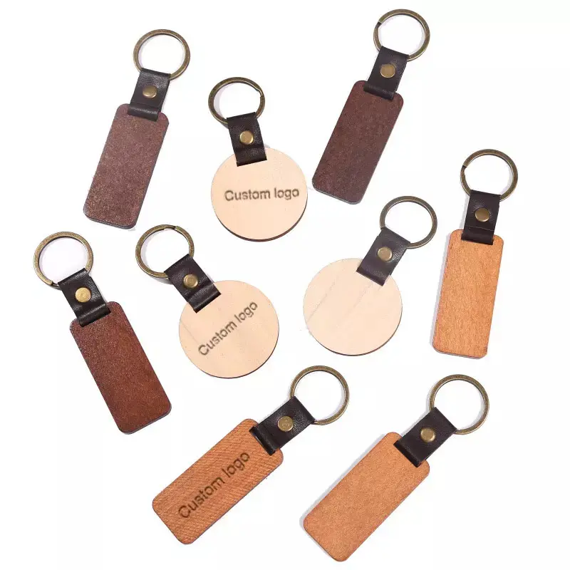 Custom Logo wood keyring Wooden Surfboard key chains blank Wood keychain for Engraving