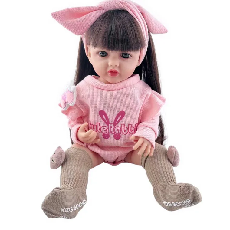 22 pulgadas 55cm vinilo completo realista niño muñeca juguete bebés habitación juguetes niño niña Reborn Baby Doll para regalo