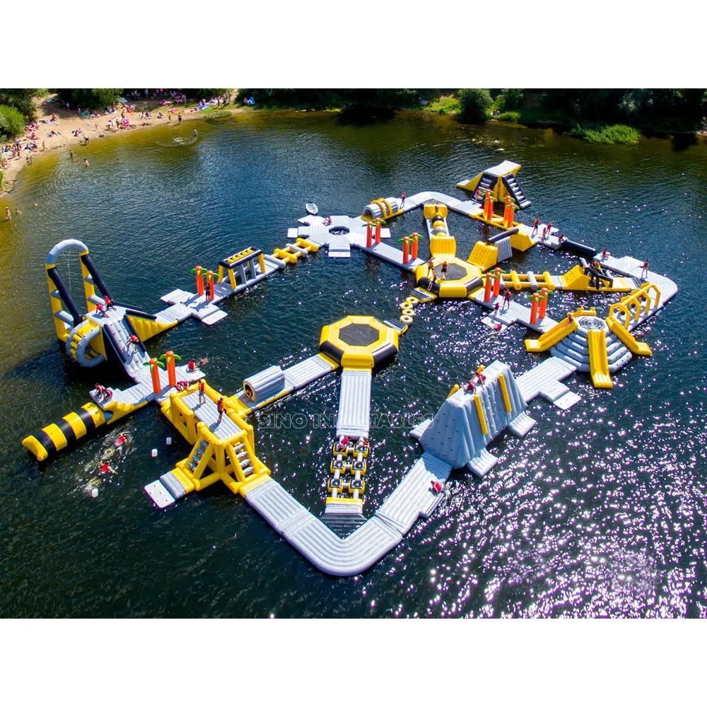 40x30 metri adulti parco acquatico galleggiante gonfiabile gigante per attività di sfida energetica in acque libere per adulti
