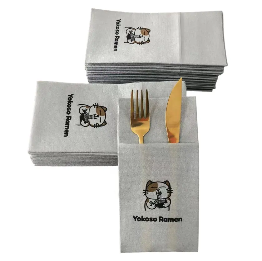 Personalized Folded Color Airlaid Tissue Paper Napkins High Quality Disposable Dinner Napkins For Restaurant