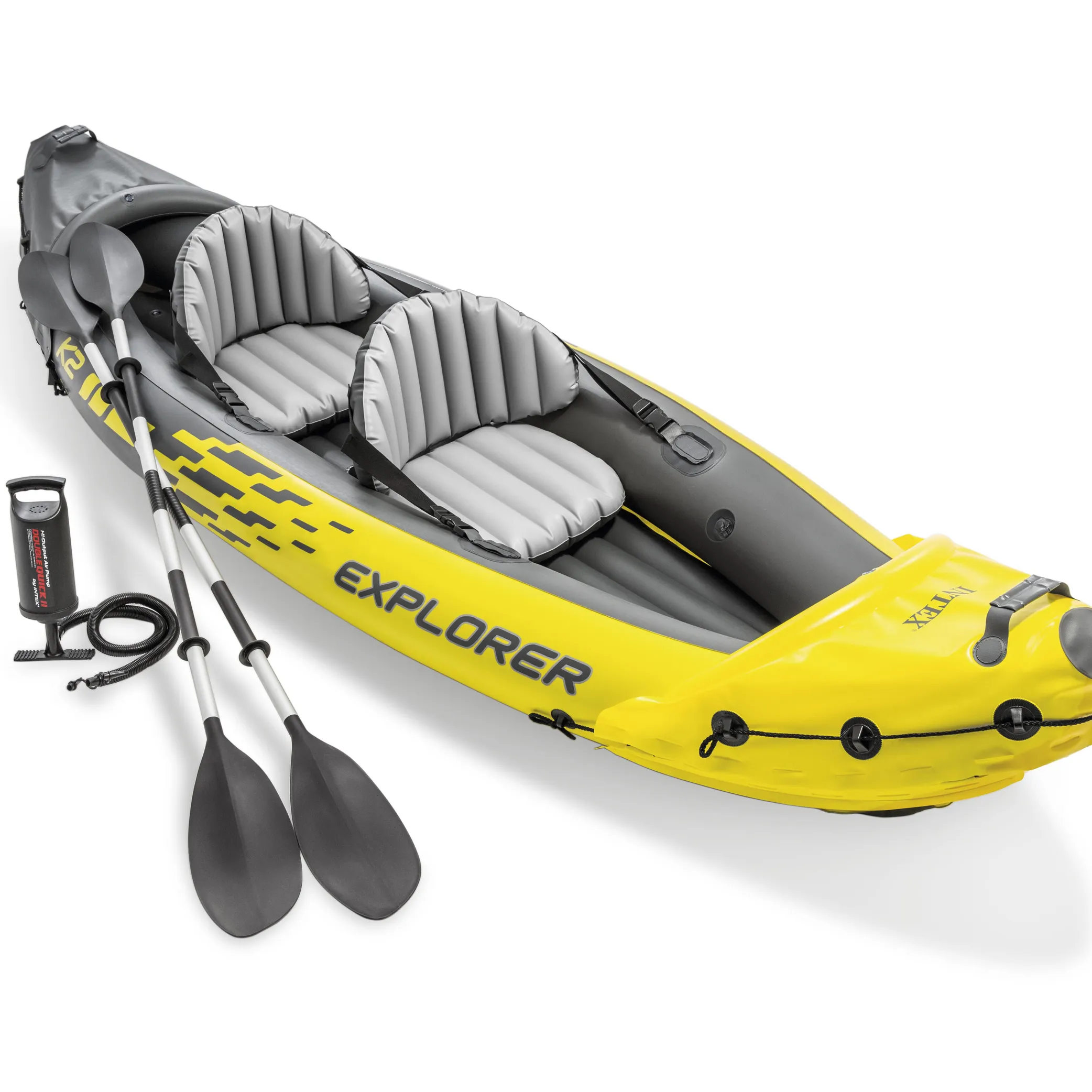 Intex 68307 K2 Kayak 2 kişi açık şişme kürek balıkçılık Rafting kano tekne şişme kano kaburga plastik tekne