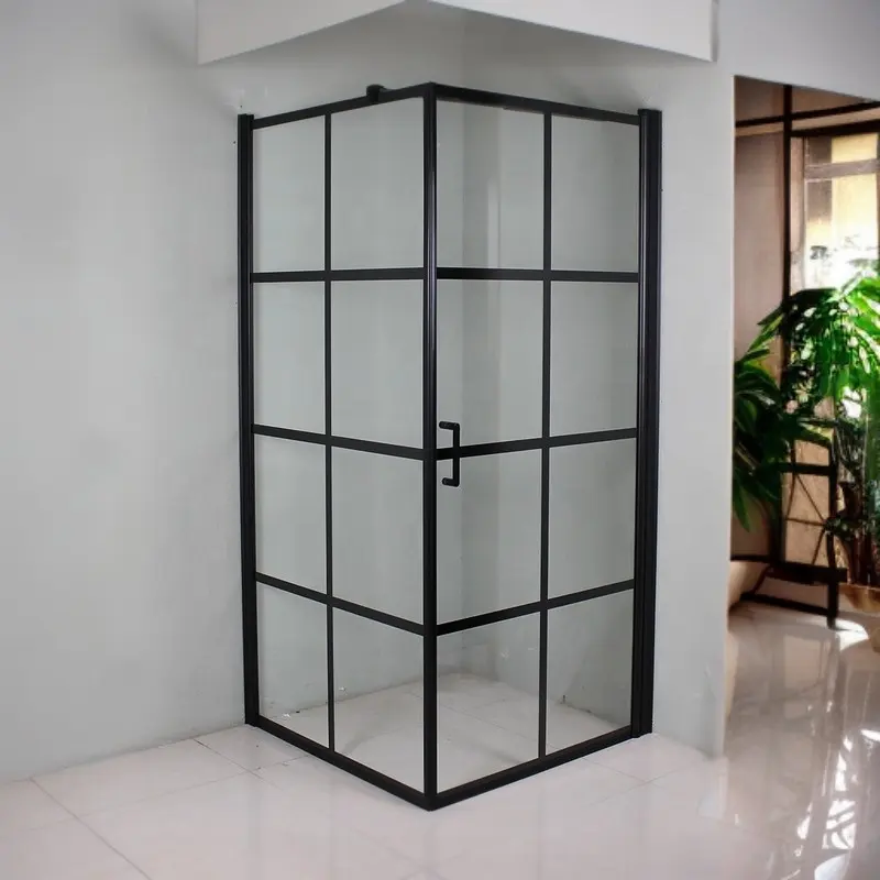 Oumeiga 700mm noir mat porte battante salle de douche portes pivotantes cabine de douche