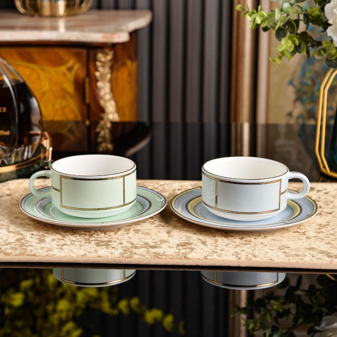 Tasse bleue * 2 soucoupe * 2 uniquement
