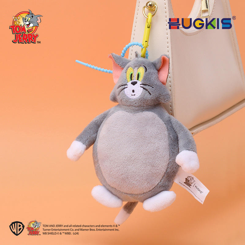 Pendentif chat tom 12cm style rond plat