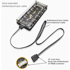 ホット販売ゲーミングコンピューター11ウェイコンピューターファンコントローラーシャーシファンハブARGBSYNC5V-3PINマルチインターフェイスArgbファンコントローラー - Product Image 4