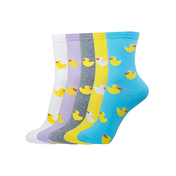 Por N1052-Calcetines de pato para mujer, diseño en amarillo, calcetines informales de animales, a la venta
