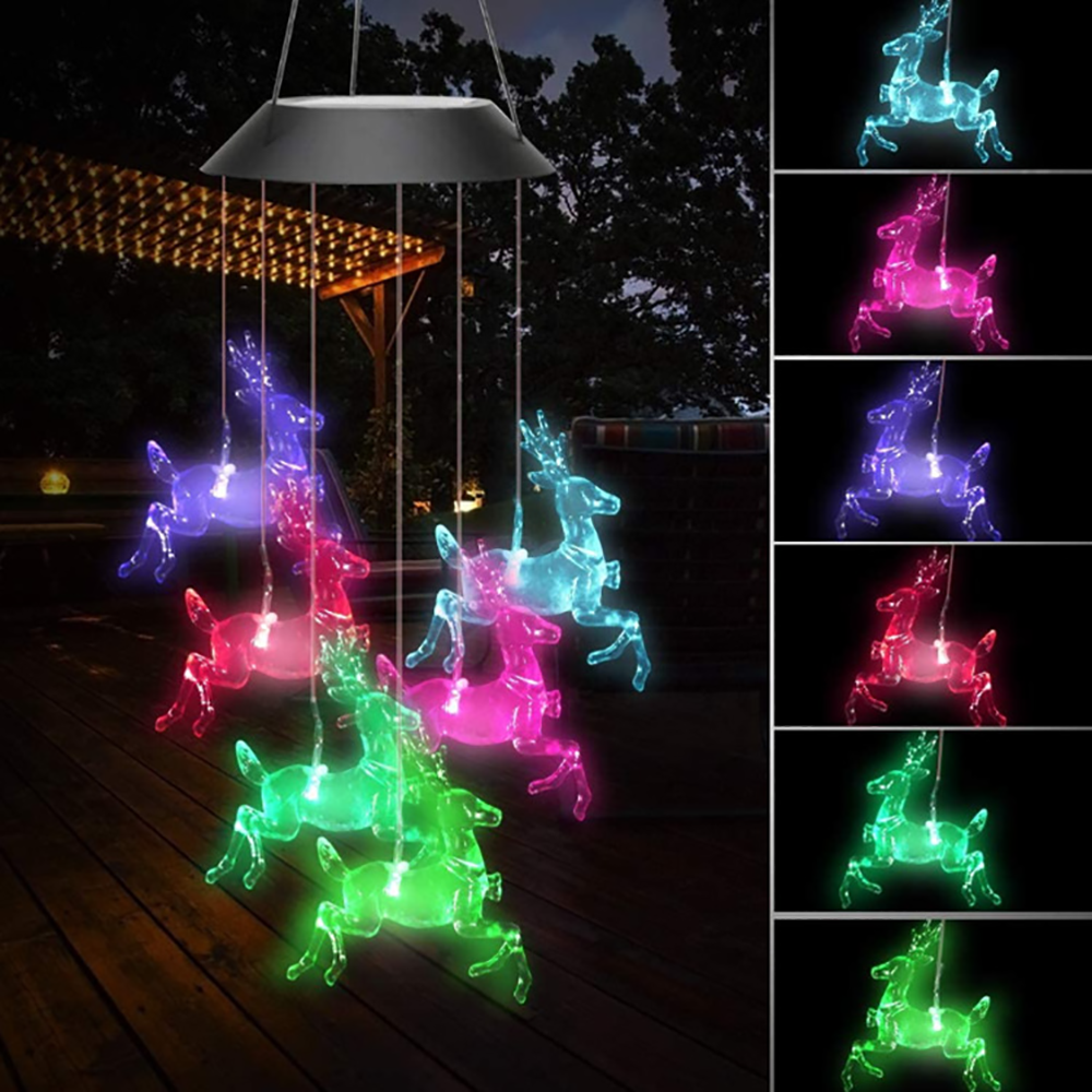 Cerf de noël Vent Carillon Lumière