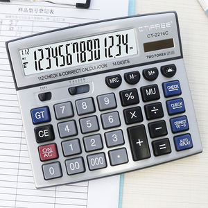 Hesap Calculadora iş profesyonel büyük 14 basamak CT-2214C finansal masaüstü özel Logo elektronik güneş hesap makinesi