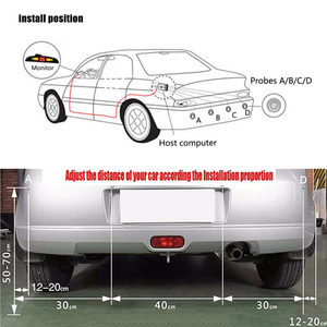Sensor de aparcamiento automático, Kit de Parktronic con pantalla LED, Radar de aparcamiento automático con 4 sensores, sistema de detección de Monitor de marcha atrás - Product Image 3