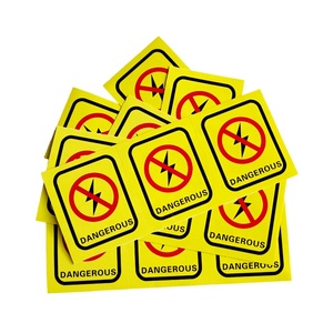 Triángulo amarillo Forma de trueno Cuidado con la caja de distribución Gabinete de control Etiqueta de advertencia de seguridad - Product Image 6