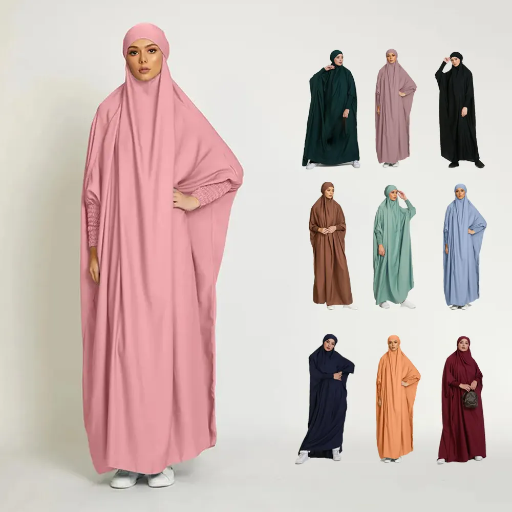 रामदान जिलब एक टुकड़ा प्रार्थना मुस्लिम महिलाओं ने मामूली पोशाक की दुबाई बोरका का पूरा कवर खिमर निकब इस्लामाक हिजाब अबराय