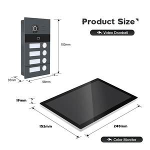 Videoportero Wifi de 10 ", sistema de teléfono para puerta de apartamento, monitores, cámara de puerta de acceso RFID para 1 ~ 4 apartamentos familiares - Product Image 4
