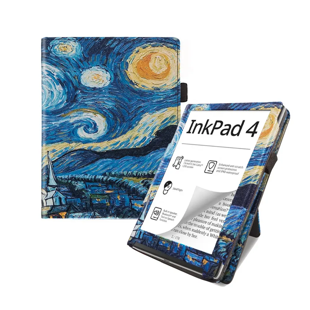 Book Handheld Case for Pocketbook Inkpad 4 7.8 Inch 2023 Full Cover Smart Foldable Fiber Protection Case
