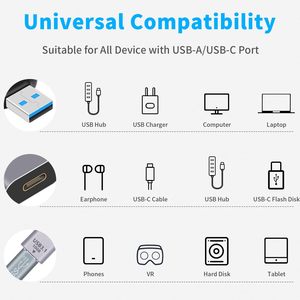 Zofast 10Gbps USB 3.1 A tipi C dönüştürücü hızlı veri transferi ve 100W hızlı şarj için telefon Laptop PC tabletler ile uyumlu - Product Image 5