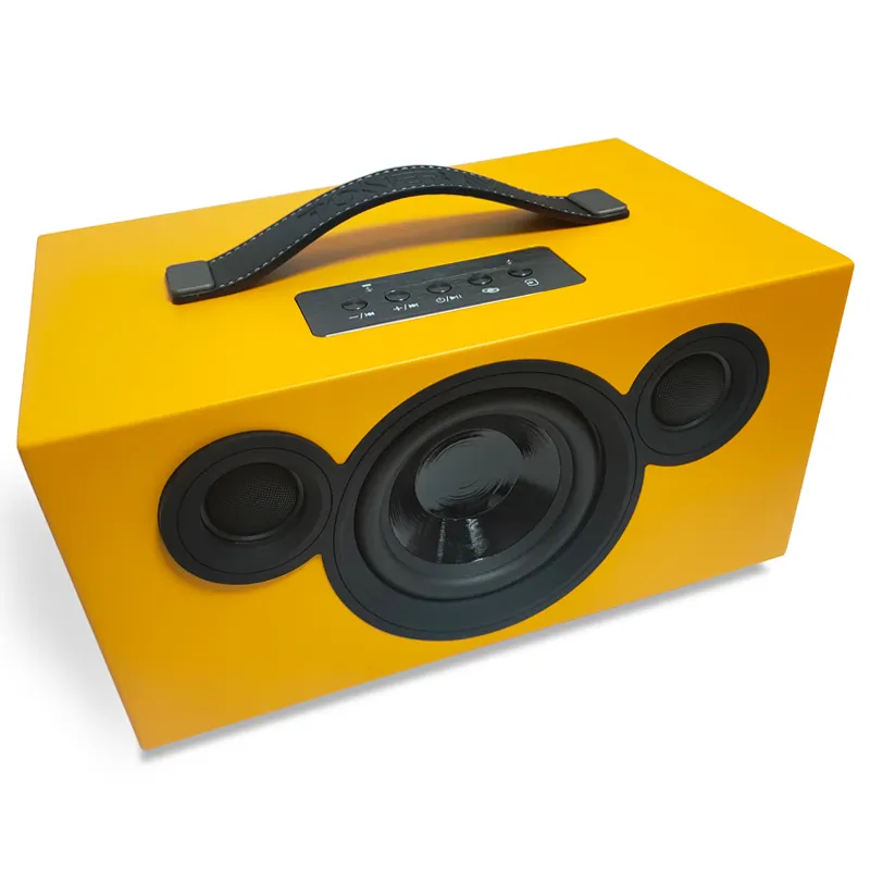 Mini caja de música portátil multifunción todo en uno Altavoz inalámbrico elegante KEF Bass Gabinete de madera Altavoz Bluetooth alimentado