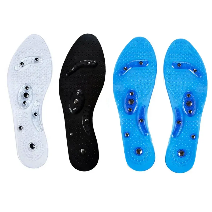 Transparent Magnetic Therapy Foot Massage Shoes Insoles Gel Anti-fatigue Slimming Massager Shoe-pad Weight Loss Insole HA00126