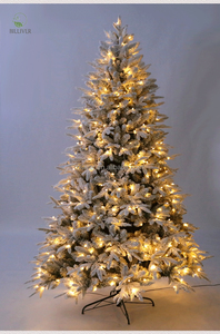 工場価格屋外プレライトクリスマスツリー人工巨大雪クリスマスツリーミックスプレミアム植毛ボールクリスマスツリー - Product Image 5