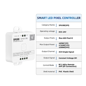 SP638E SPI RGB светодиодный контроллер DC 5-24 В 600 пиксель Dream Color Strip световой умный синий зуб музыкальный диммер 2,4G RB3 пульт дистанционного управления RC3 панель - Product Image 4