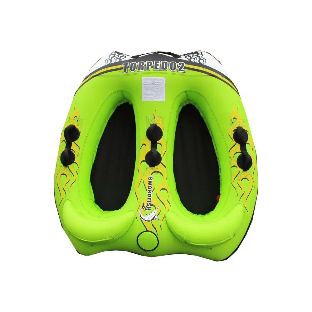 आराम शीर्ष EN71 पीवीसी Inflatable पानी के खेल स्की ट्यूब 2 सवार Towable ट्यूब