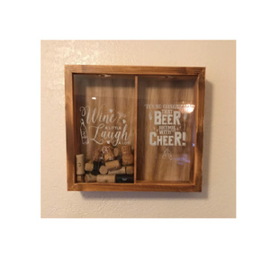 Khung Hiển Thị Trường Hợp Gỗ Hộp Treo Tường Đứng Miễn Phí Rượu Vang Chai Bia Mũ Chủ Bóng Hộp - Product Image 3
