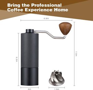 不锈钢毛刺家用浓缩咖啡迷你小型手磨便携式手动咖啡研磨机，带木柄 - Product Image 2