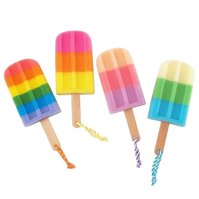 Cepillo de esponja para paletas de helado, almohadilla de limpieza para el cuerpo, artículo de baño