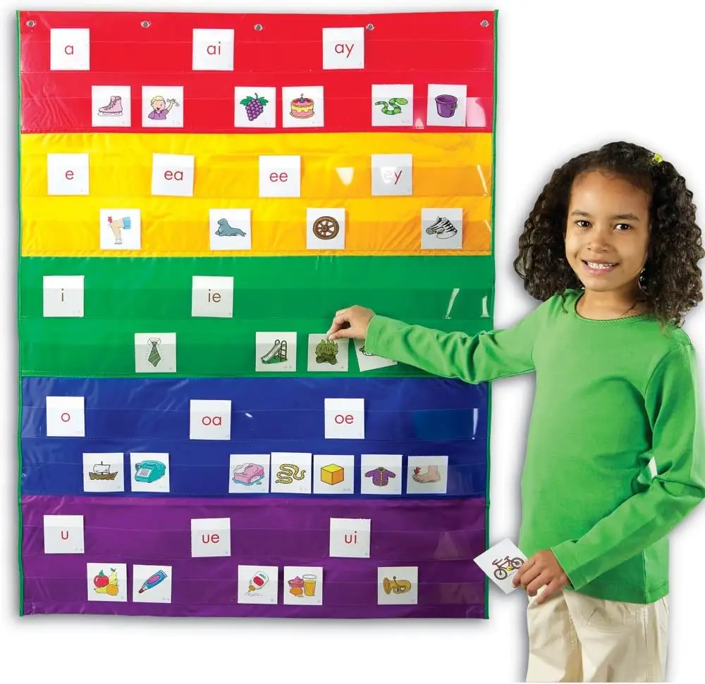 2023 Neue Kinder Baby Early Education School Teach Tool Chart Card Lern karten Pocket Chart für die Schule