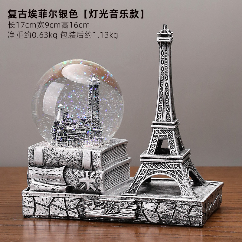 Retro Eiffel Silver - Edición de luz y música